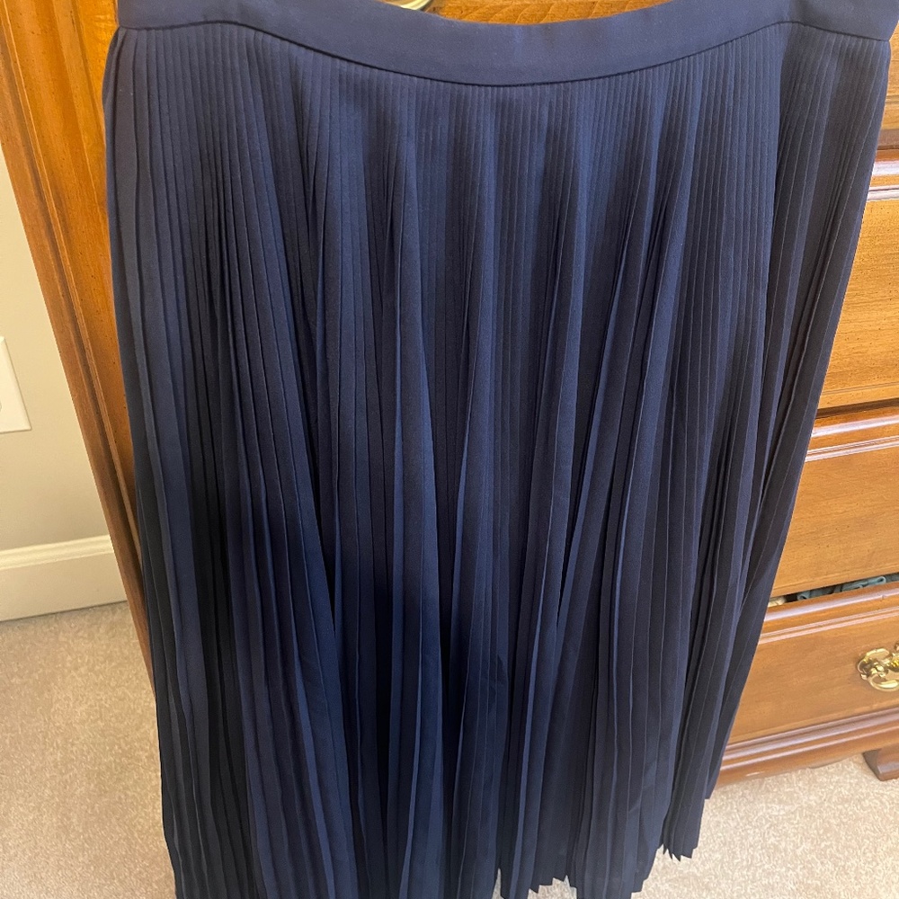 J.Crew navy pleat midi skirt—8